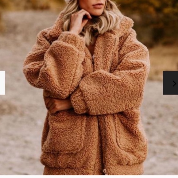 VICI NWOT Camel Sherpa Teddy Bear Coat - Picture 2 of 10